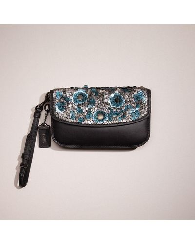 COACH Restored Clutch With Leather Sequins - Black