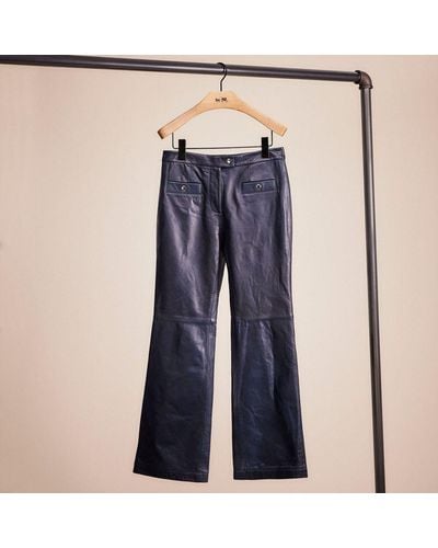 COACH Restored Leather Pant - Blue
