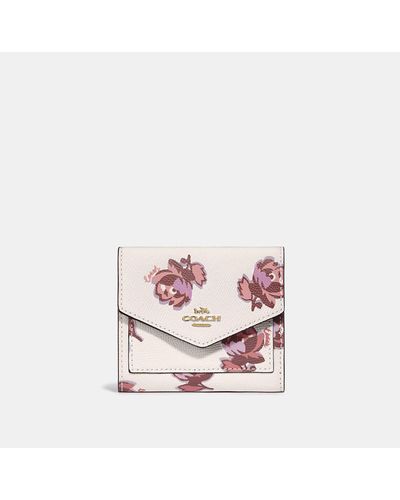 COACH Small Wallet With Floral Print - Pink