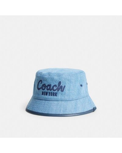 COACH 1941 Embroidered Denim Bucket Hat - Blue