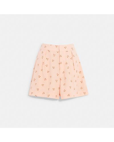 COACH Flower Print Shorts - Orange