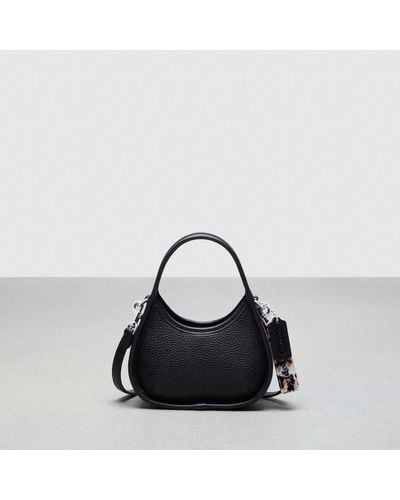 COACH Mini Ergo Bag With Crossbody Strap In Topia Leather - Black
