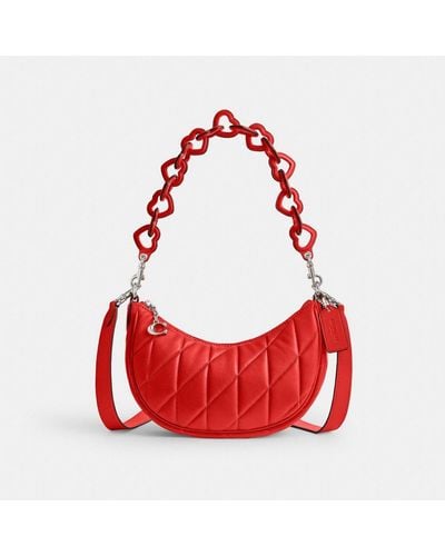 COACH Mira Shoulder Bag With Pillow Quilting And Heart Strap - Red