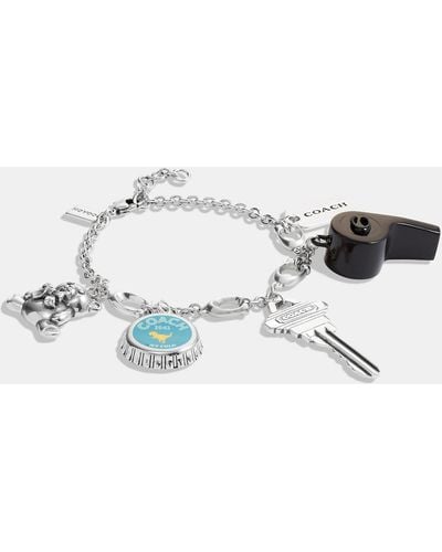 COACH Whistle And Key Charm Bracelet - Metallic