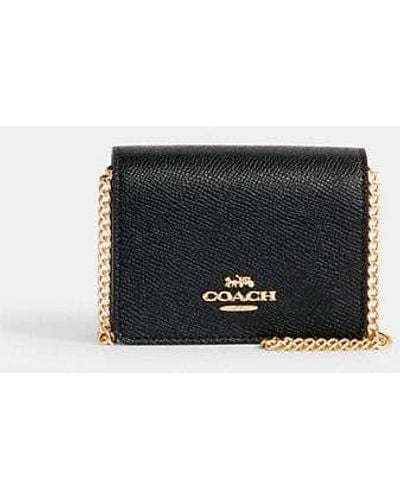 COACH Mini Wallet On A Chain - Black