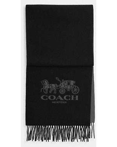 COACH Horse And Carriage Bicolor Cashmere Muffler - Black