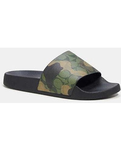 COACH Slide In Camo Print With Signature - Green