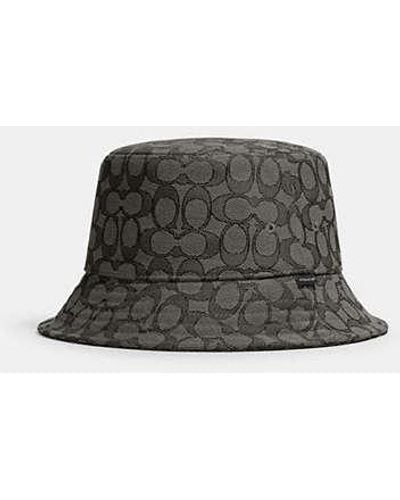 COACH Signature Jacquard Bucket Hat - Black