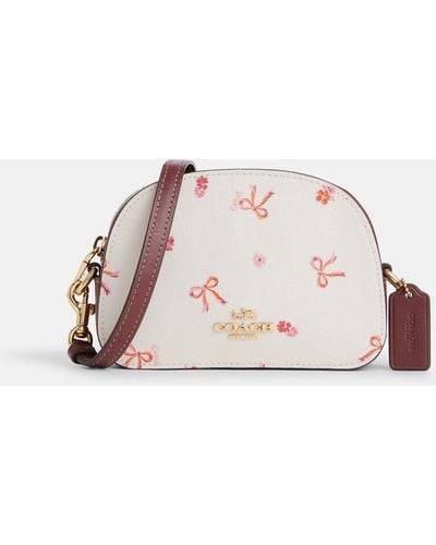 COACH Mini Serena Satchel With Bow Print - Pink