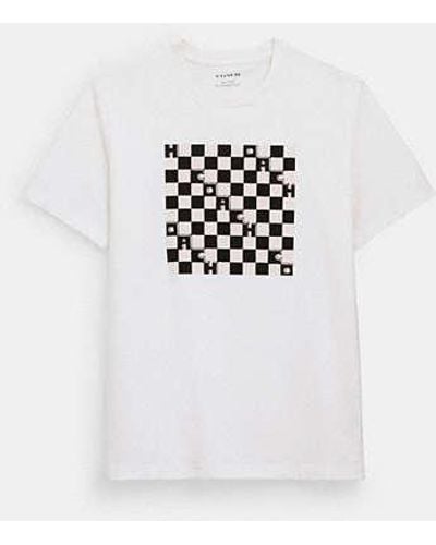 COACH Checkerboard T Shirt - White
