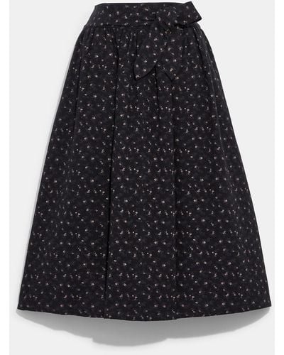 COACH Quilted Dirndl Skirt In Organic Cotton - Black