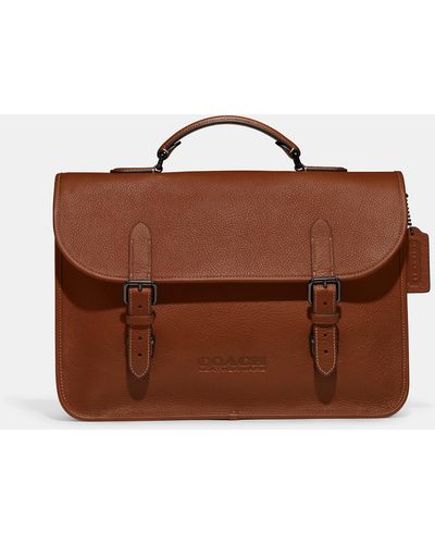 Laptop bags & briefcases Coach - Logo embossed leather briefcase