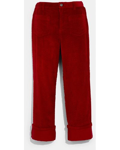 COACH Corduroy Pants - Red