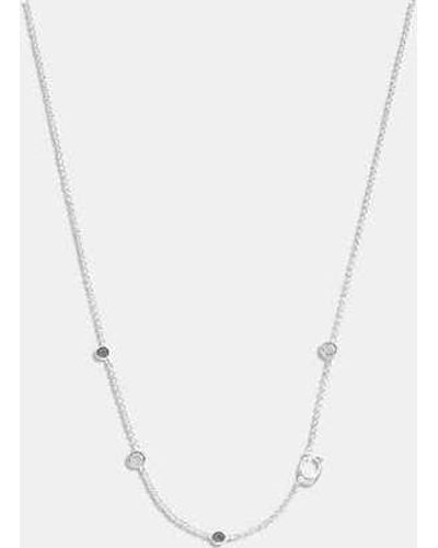 COACH Signature Crystal Necklace - Metallic