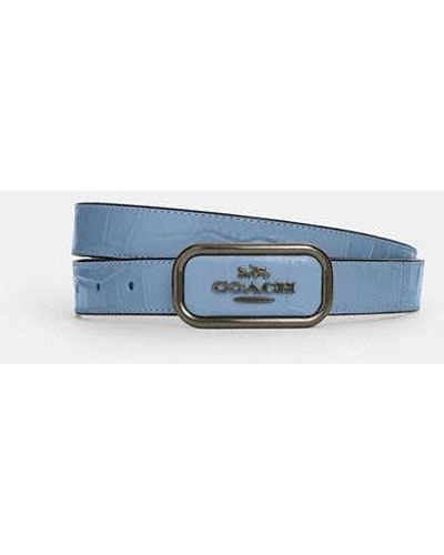 COACH Signature Buckle Cut To Size Reversible Morgan Belt - Blue