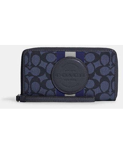 COACH Dempsey Large Phone Wallet - Blue