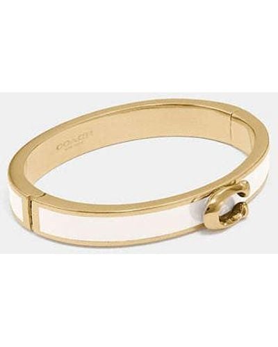 COACH Signature Push Hinged Bangle - Metallic