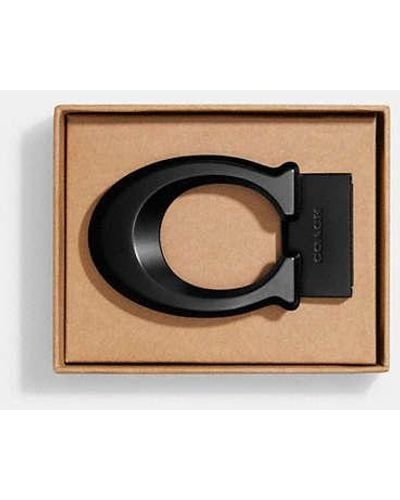 COACH Boxed Sculpted Signature Belt Buckle - Black