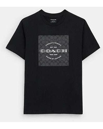 COACH Signature Square T Shirt In Organic Cotton - Black