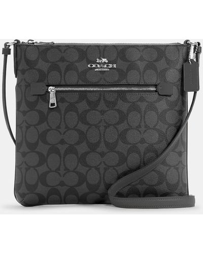 Coach Outlet Meadow Shoulder Bag In Signature Canvas in Black