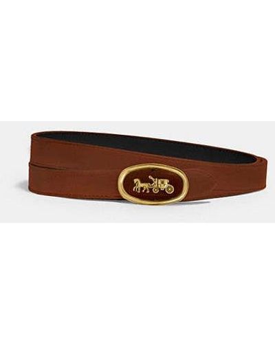 COACH Horse And Carriage Buckle Reversible Belt, 20 Mm - Black