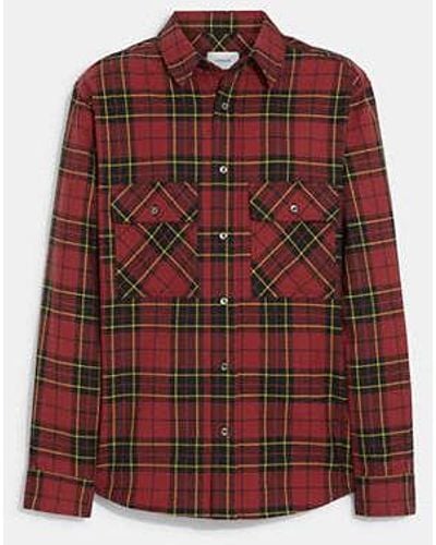 COACH Relaxed Button Up Shirt - Red