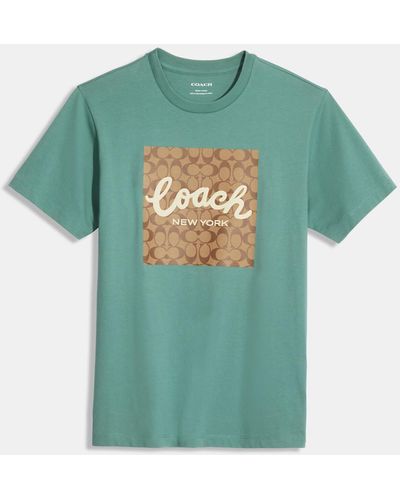 COACH Signature Graphic T Shirt - Green