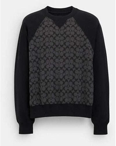 COACH Signature Crewneck Sweatshirt - Black