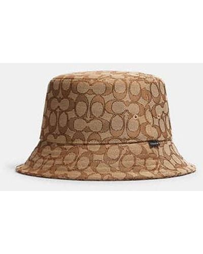 COACH Signature Jacquard Bucket Hat - Brown