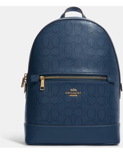 COACH Kenley Backpack In Signature Leather - Blue
