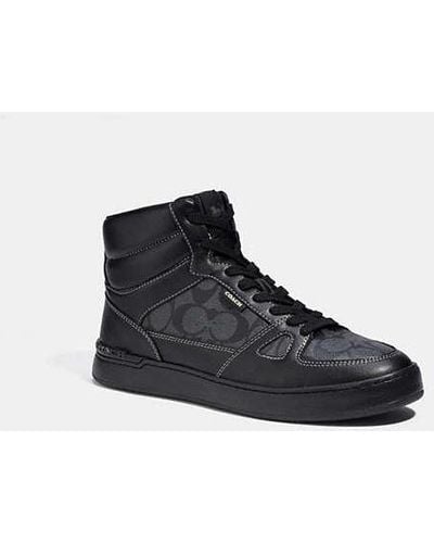 COACH Clip Court High Top Sneaker - Black
