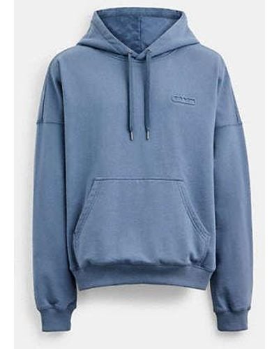 COACH Hoodie With Signature Hood - Blue