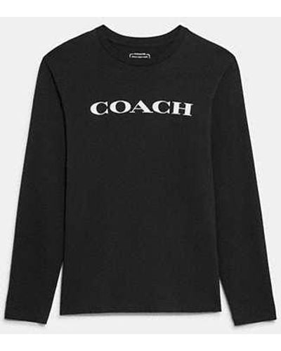 COACH Essential Long Sleeve T Shirt - Black