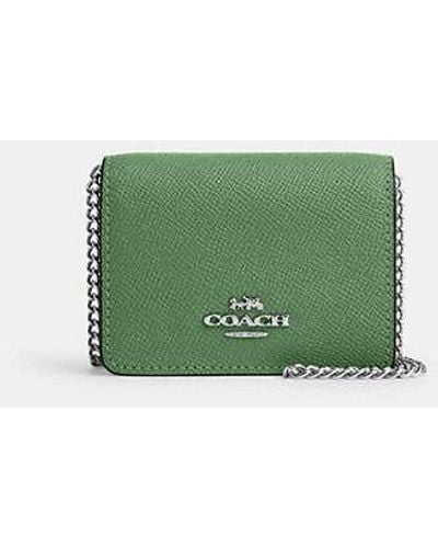COACH Mini Wallet On A Chain - Green