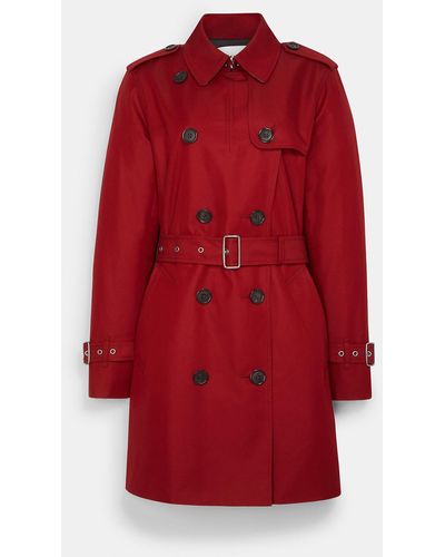 COACH Solid Mid Trench - Red