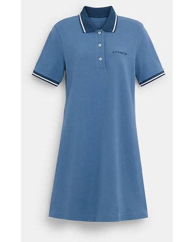 COACH Sporty Polo Dress In Organic Cotton - Blue