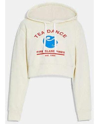 COACH Cropped Hoodie With Tea Dance Graphic - Black