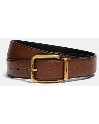 COACH Square Roller Buckle Cut To Size Reversible Belt, 38 Mm - Brown