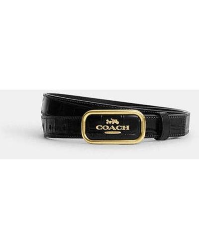 COACH Signature Buckle Cut To Size Reversible Morgan Belt, 25 Mm - Black