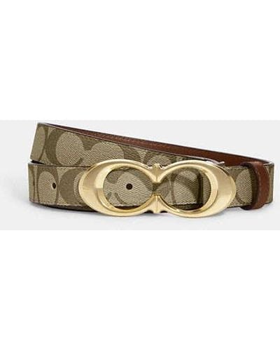 COACH Signature Buckle Belt, 25 Mm - Brown