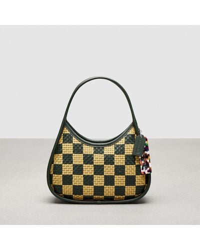 COACH Ergo Bag In Woven Checkerboard Repurposed Leather - Green
