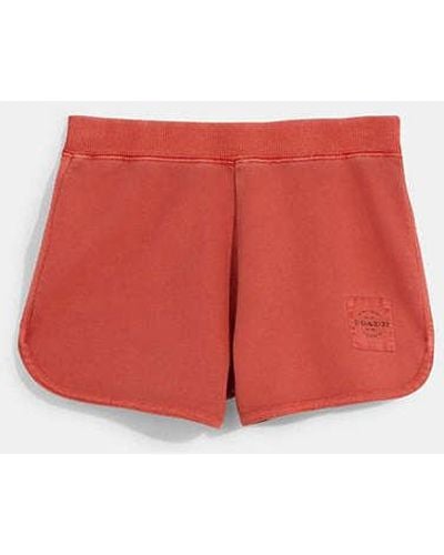 COACH Garment Dye Retro Sweatshorts - Red