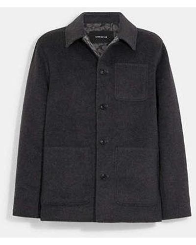 COACH Wool Overshirt - Black
