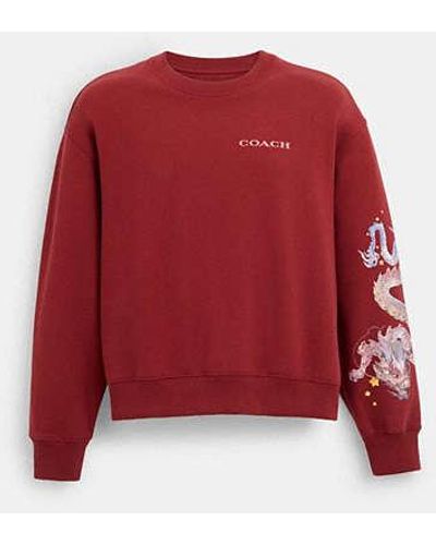COACH New Year Crewneck With Dragon - Red
