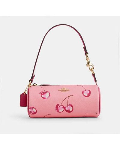 COACH Nolita Barrel Bag With Cherry Print - Pink
