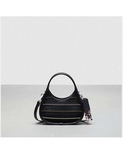 COACH Mini Ergo Bag With Crossbody Strap In Upcrafted Zippers - Black