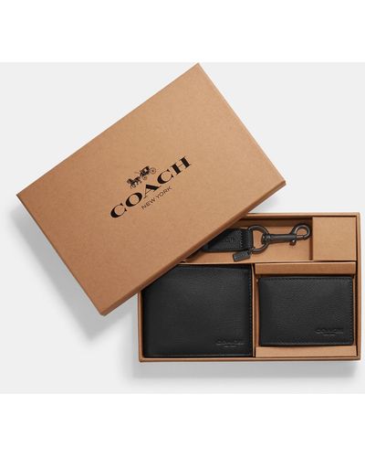 COACH Boxed 3 In 1 Wallet Gift Set - Brown