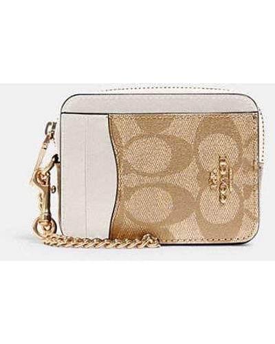 COACH Zip Card Case - Natural