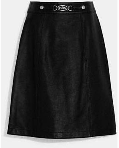 COACH Leather Skirt - Black