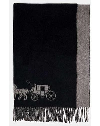 COACH Horse And Carriage Double Face Oversized Muffler - Black